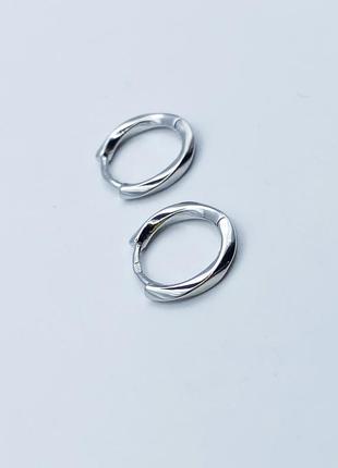 Сережки-кольца серебряные 1,9 г3 фото