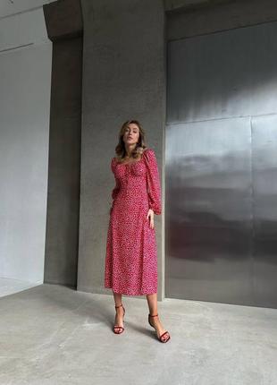 Чарівна легка жіноча довга сукня міді5 фото