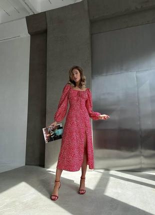 Чарівна легка жіноча довга сукня міді6 фото