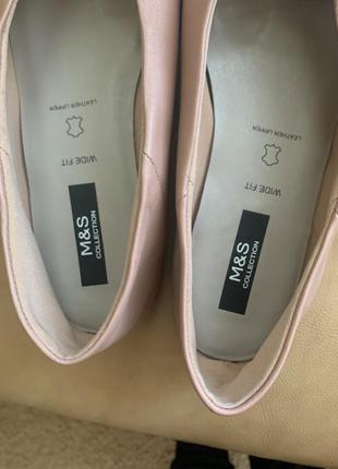 Балетки лодочки пудрові шкіра m&s6 фото