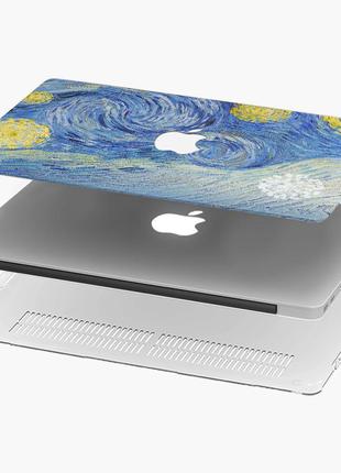 Чехол пластиковый для apple macbook pro / air винсент ван гог звездная ночь (vincent van gogh starry night) матово-білий4 фото