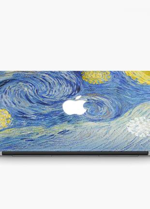 Чехол пластиковый для apple macbook pro / air винсент ван гог звездная ночь (vincent van gogh starry night) матово-білий2 фото