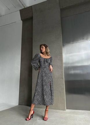 Очаровательное легкое женское долгое платье миди6 фото
