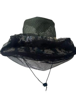 Накомарник - шляпа с противомоскитной сеткой (пиксель)4 фото