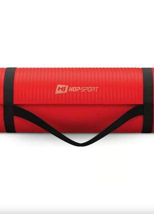 Килимок для йоги hop-sport hs-nb015gm nbr 1,5 см яскраво-червоний8 фото