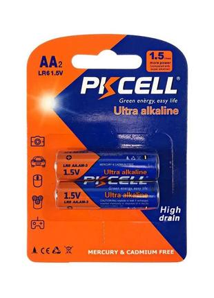 Батарейка pkcell ultra alkaline aa lr6 1.5v, 2шт./блістер