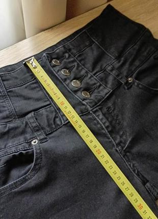 Чорні джинси з міні корсетом, штани5 фото