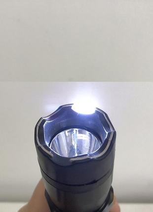Тактический светодиодный фонарик с отпугивателем police bl-1101 зу 220в + чехол4 фото