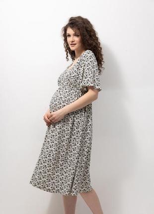 Платье для беременных, для кормящих мам летнее штапель3 фото