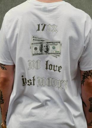 Мужская оверсайз футболка с принтом without dollar white5 фото