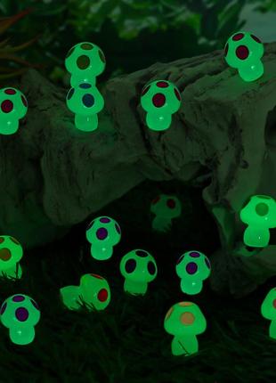 Микро пейзажная фигурка светящиеся грибы пришельцы, набор 5шт8 фото