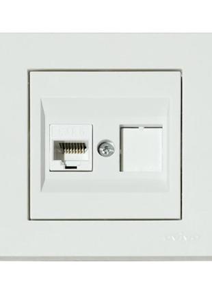 Розетка компьютерная (cat6) белая ovivo electric серия grano