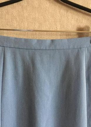 Длинная голубая расклешенная юбка купро+полиэстер2 фото