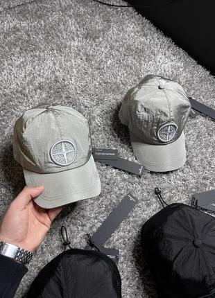 Кепка stone island nylon cap серая на лето бейсболка стон айленд нейлон (b)