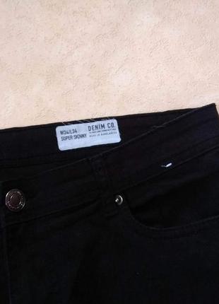 Мужские брендовые черные джинсы скинни denim co, 34 pазмер.4 фото