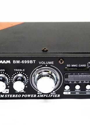 Усилитель bm audio bm-699bt usb блютуз 300w+300w 2х канальный3 фото