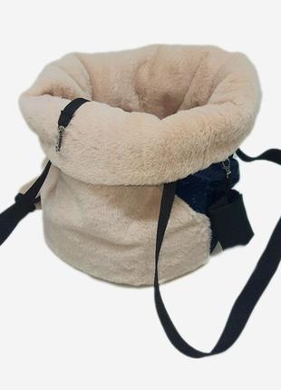 Сумка-рюкзак для котів і собак марсель синя