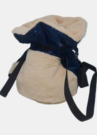 Сумка-рюкзак для котів і собак марсель синя2 фото