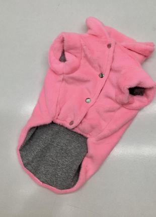 Шубка куртка для собак рожева  29х46 см4 фото