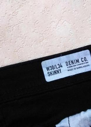 Брендовые черные мужские джинсы скинни denim co, 30 размер.5 фото