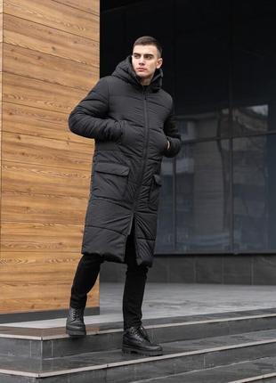 Зимова куртка подвійний утеплювач до -25  чорна2 фото