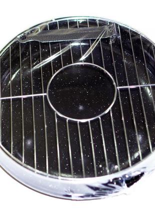 Сковорода гриль-газ кругла з емальованим покриттям daikens чорна 33 см — аерогриль6 фото