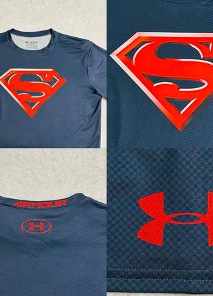 Оригинальная компрессионная спортивная футболка under armour x dc comics superman7 фото