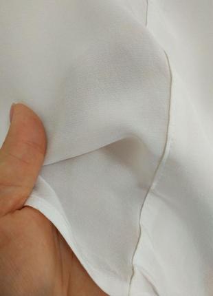 Жіноча біла блуза  tommy hilfiger - блузка з віскози з v-подібним вирізом6 фото