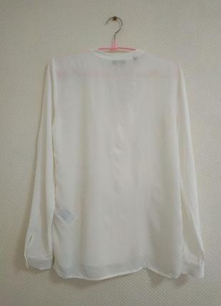Жіноча біла блуза  tommy hilfiger - блузка з віскози з v-подібним вирізом9 фото