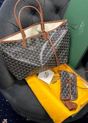 Сумка шоппер в стиле goyard в комплекте кошелек2 фото