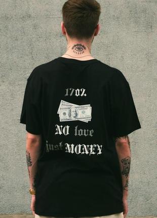 Чоловіча оверсайз футболка з принтом without dollar black2 фото