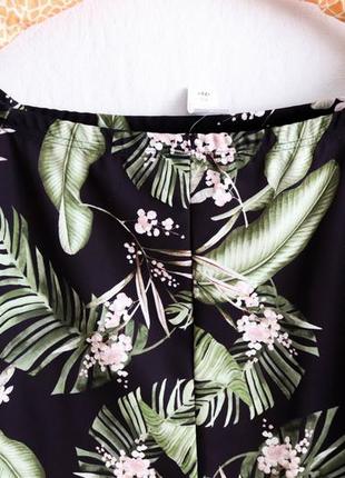Роскошная летняя женская блуза черная с цветочным принтом листья блузка yours большой размер xl-2xl7 фото