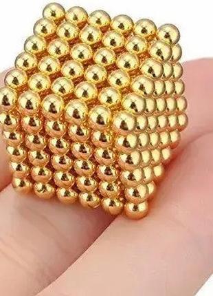 Неокуб, neocube 4,5 мм, золото - магнитный конструктор головоломка, магнитные шарики3 фото