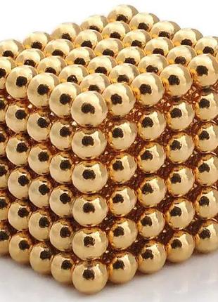 Неокуб, neocube 4,5 мм, золото - магнитный конструктор головоломка, магнитные шарики4 фото