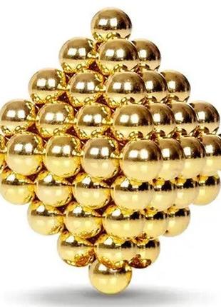 Неокуб, neocube 4,5 мм, золото - магнитный конструктор головоломка, магнитные шарики6 фото