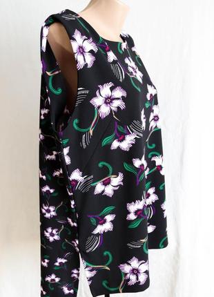 Чорна жіноча літня блузка з квітковим принтом блуза бренд next розмір xl-2xl 50-522 фото
