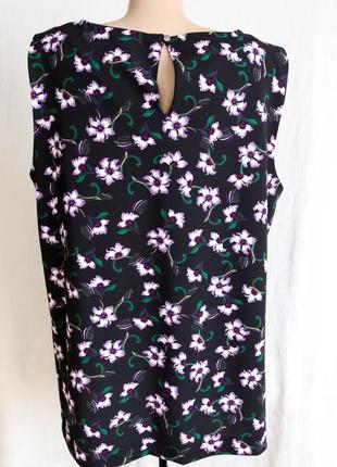 Чорна жіноча літня блузка з квітковим принтом блуза бренд next розмір xl-2xl 50-523 фото