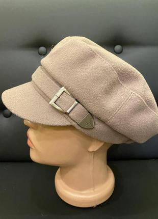 Кепка анита,,а14,кашемір ,на флісовій підкладці ,резинка позаду,колір -какао