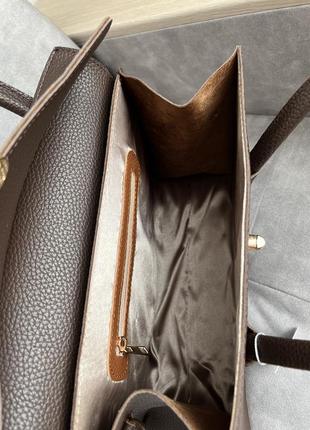 Элегантная коричневая женская сумка5 фото