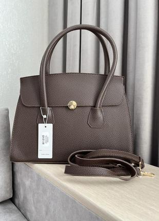 Элегантная коричневая женская сумка2 фото