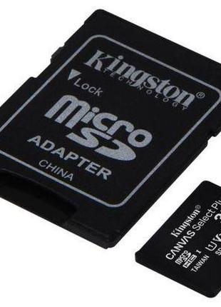 Карта памяти kingston microsdhc 32gb canvas select plus class 10 uhs-i u1 v10 a1 + sd-адаптер 3