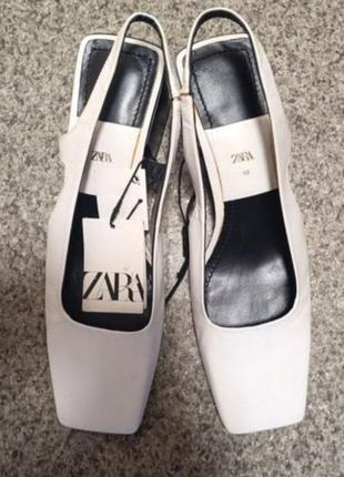 Босоножки слингбэки кожаные zara