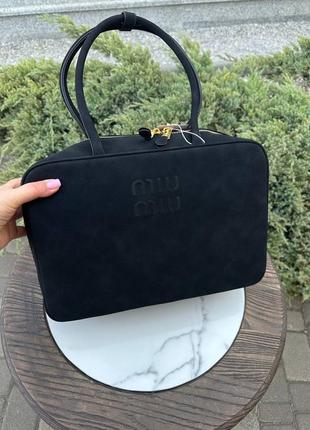 Сумка замшевая черная в стиле miumiu
