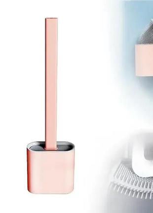 Щётка для унитаза силиконовая liquid toilet brush розовая