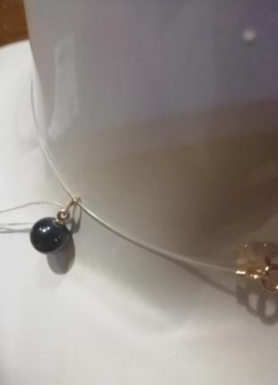 Подвеска золотая 585 с чёрным культивированным жемчугом