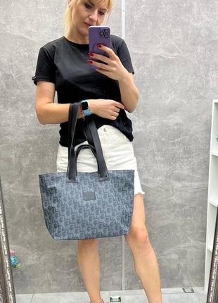 Женская стильная и качественная сумка шоппер из эко кожи черная2 фото