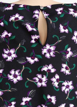 Чорна жіноча літня блузка з квітковим принтом блуза бренд next розмір xl-2xl 50-527 фото
