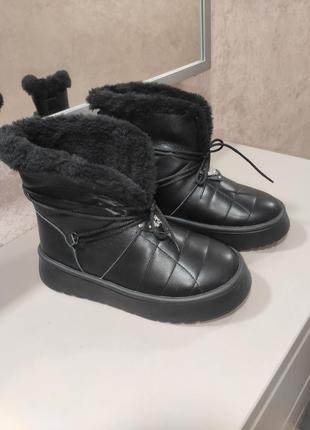 Ботинки женские зимние, кожа