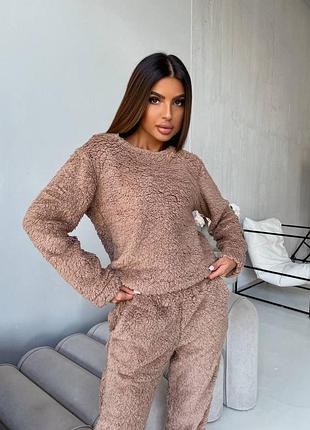 Женская домашняя одежда, теплая плюшевая пижама