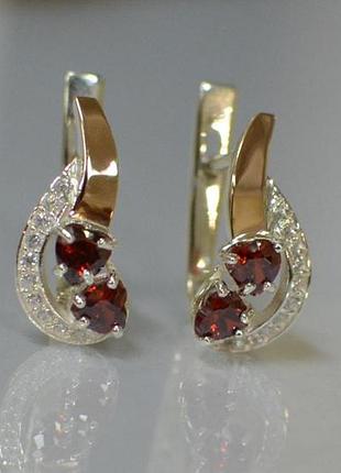 Серебряные серьги с сердцами 9